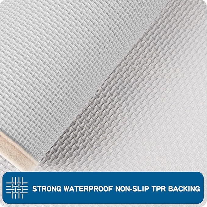 PURRUGS Machine Washable Kitchen Runner Rug 2ft x 7ft, Non-Slip/Skid Hallway Runner Rug, Super Absorbent Soft Area Rug for Hallway, Kitchen & Laundry, Rolled Packaging, Beige