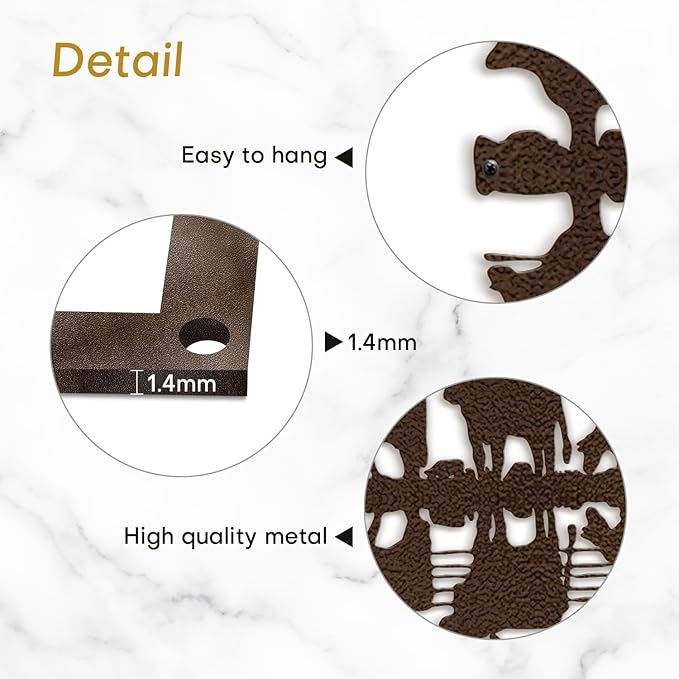 SIGNLEADER Metal Wall Art Decor Herd Minimalist Modern Abstract Wall Sculpture Hangings Home Decoration for Living Room, Bedroom, Bathroom, Kitchen - 18" Bronze