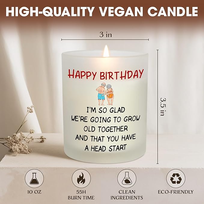 OASSIE Romantic Birthday Gifts for Him Her - Long Lasting Vanilla Lavender Candle 10oz - Gifts for Couple Husband Wife Boyfriend Girlfriend Men Women
