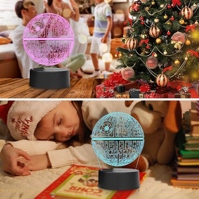 TITISKIN 3D Illusion LED Night Light,16 Colors Gradual Changing Touch Switch USB Table Lamp for Holiday Gifts or Home Decorations （3Pattern）