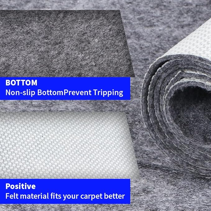 100% Waterproof Non-Slip Rug Pad 5x7 for Large Area Rugs Durable Felt Floor Protection pad for All Floors, Suitable for Cutting. Rug Pads Keep Rugs in Place and Provide Cushioning