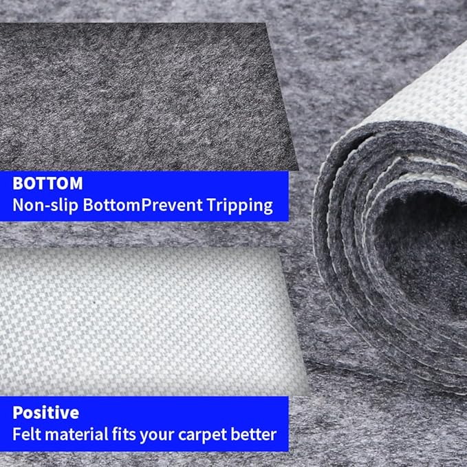 100% Waterproof Non-Slip 1/5” Extra Thick 6x9 ft Rug Pad for Large Area Rugs Durable Felt Floor Protection pad for All Floors, Suitable for Cutting. Rug Pads Keep Rugs in Place and Provide Cushioning