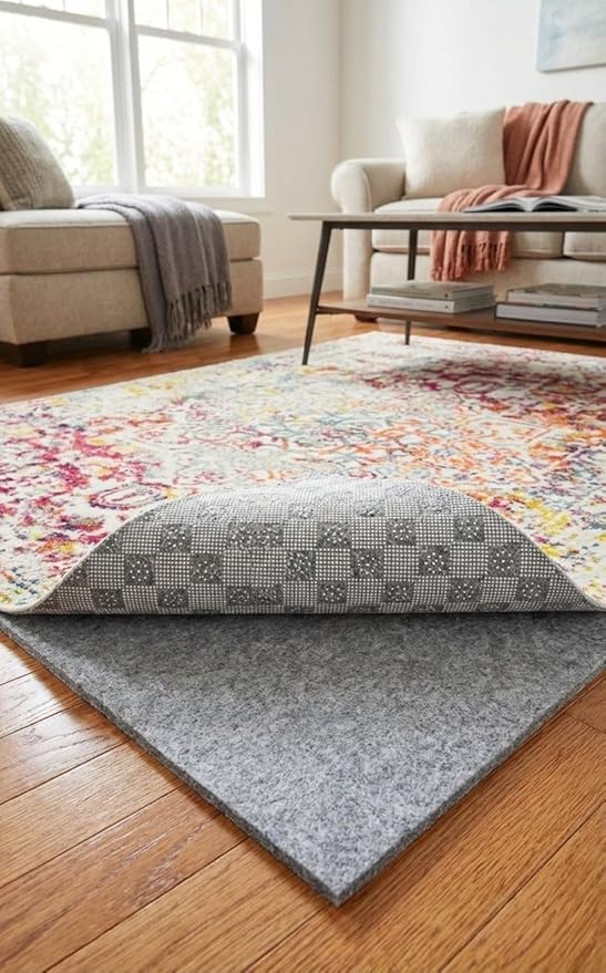 Rugs.com - 6' Square Everyday Performance Rug Pad 1/4" Thick Felt & Non-Slip Backing Perfect for Any Flooring Surface