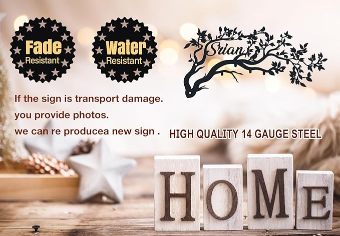 Custom Last Name Sign, Tree Branches Wall Coat Rack, Metal Hat Rack Name, Tree Hooks Metal Decor, Mounted Coat Hanger, Entryway Wall Art Signs