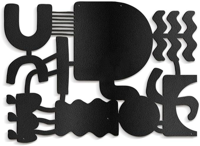 SIGNLEADER Metal Wall Decor Matisse Picasso Minimalist Modern Luxury Wall Sculpture Hangings 3D Statue Home Decoration for Living Room, Bedroom, Bathroom, Kitchen, Fireplace, Office - 18" Black