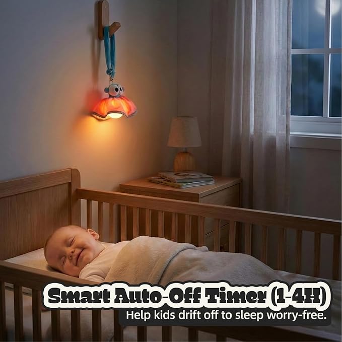 Aesthetic Plush LED Night Light, 1200mAh Rechargeable Mood Lamp, 3 Color Temperatures (Warm/Nature/Cool), 150 Lumens Dimmable Nursery Light with Remote, 1-4H Timer, Bedside Decor,Pink Blue
