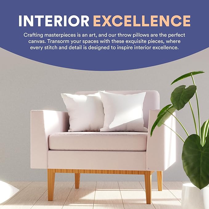 Continental Bedding | Down Alternative Throw Pillow Insert | 100% Cotton 250TC Shell | Medium Loft Decorative Cushion | 26x26 | 2 Pack