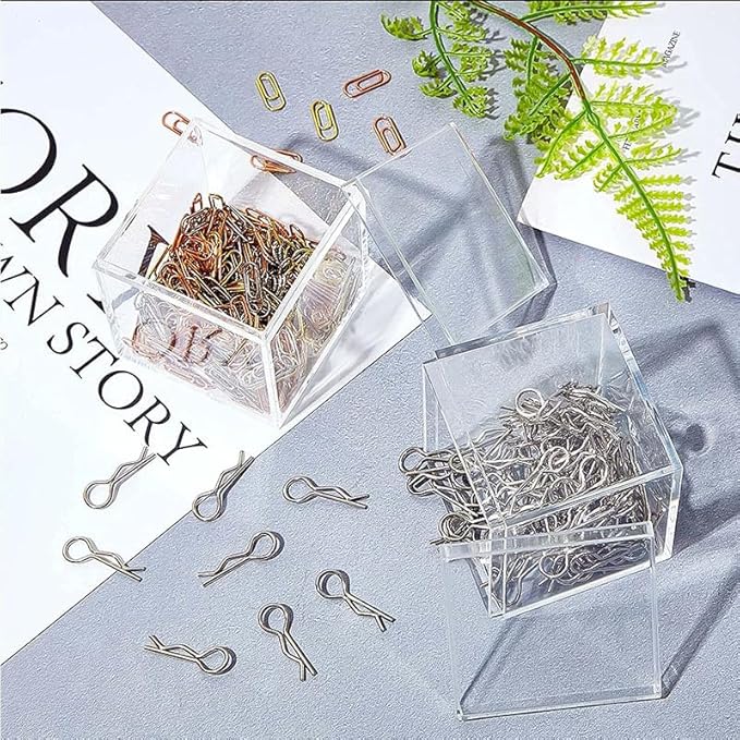 Gonice 6/4.7/4/3.3/3/2.5 inch Clear Acrylic Box with Lid, 6 PCS Plastic Decorative Storage Box for Jewelry, Candy Pill