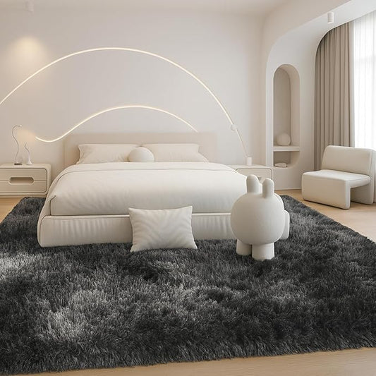 Mtandyx 8x10 Area Rugs Living Room,Large Plush Fluffy Bedroom Carpet, Non-Slip Upgraded Indoor Thick Soft Rug,Also Suitable for Home Decor Aesthetics,Kids Room and Dorm,Dark Grey.