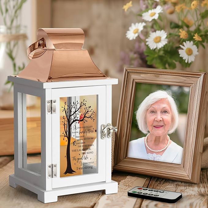 Memorial Lantern with Remote, Bereavement Sympathy Gifts for Loss of Loved One Memorial Gifts for Loss of Mother Loss of Father Remembrance Gifts Thoughtful Funeral Gifts