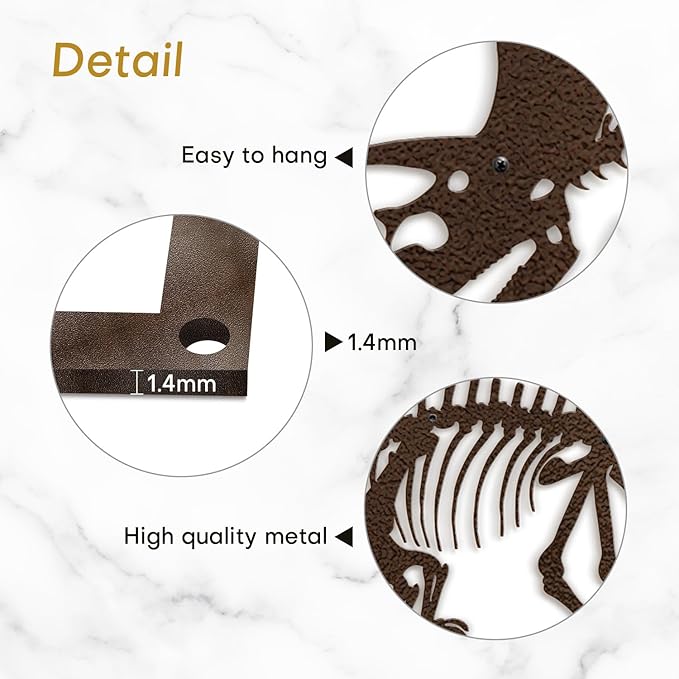 SIGNLEADER Metal Wall Art Decor Triceratops Minimalist Modern Abstract Wall Sculpture Hangings Home Decoration for Living Room, Bedroom, Bathroom, Kitchen, Outdoor - 18" Bronze