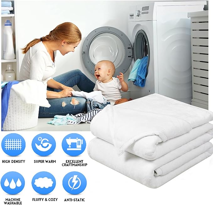 Soft Twin Size Blanket All Season Winter Warm Microplush Lightweight Thermal Fleece Blankets for Couch Bed Sofa,66x90 Inches,White