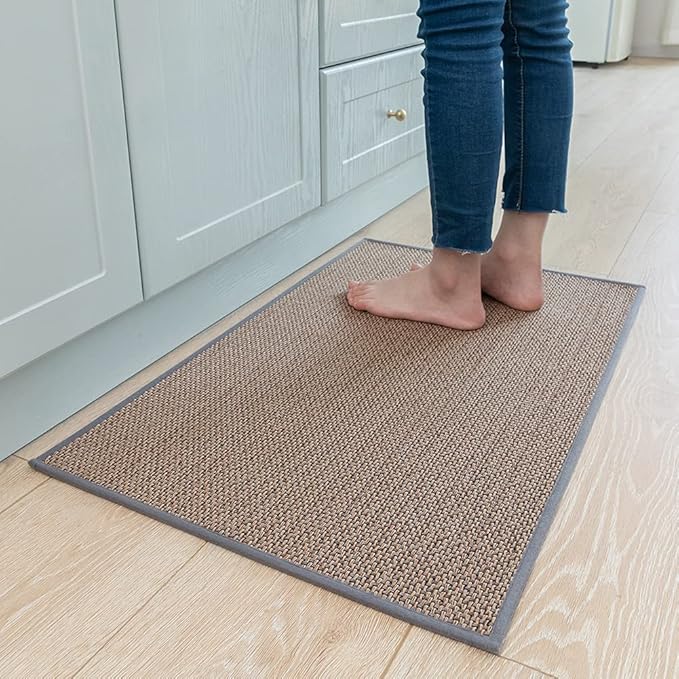 MontVoo Kitchen Rugs and Mats Non Skid Washable, Absorbent Runner Rugs for Kitchen, Front of Sink, Kitchen Mats for Floor (Grey, 20"x32")