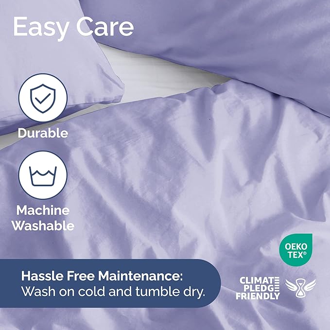 CGK Unlimited Duvet Cover Full Size Set - Extra Soft Full Size Duvet Cover 80 x 90 with 2 Pillow Shams - Hotel Quality and Fade Free w/Zipper Closures & Ties - Bedding and Bed Linens Set (Lavender)