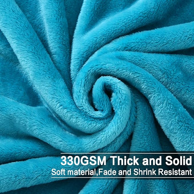 Soft Blanket Warm Fuzzy Microplush Lightweight Thermal Fleece Blankets for Couch Bed Sofa,California King102X108Inch,Turquoise