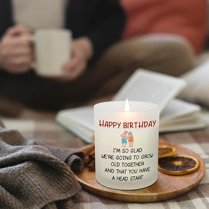 OASSIE Romantic Birthday Gifts for Him Her - Long Lasting Vanilla Lavender Candle 10oz - Gifts for Couple Husband Wife Boyfriend Girlfriend Men Women