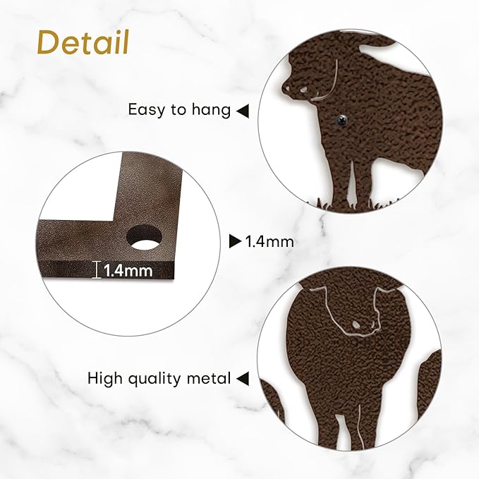 SIGNLEADER Metal Wall Art Decor Three Cows Minimalist Modern Abstract Wall Sculpture Hangings Home Decoration for Living Room, Bedroom, Bathroom, Kitchen, Outdoor - 18" Bronze