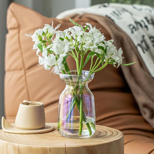 Gute Glass Vases for Decor, Modern Decorative Flower Vase Centerpieces Table Home Indoor Desk Decor Living Room, Kitchen, Office Wedding or Housewarming Gifts (Iridescent)