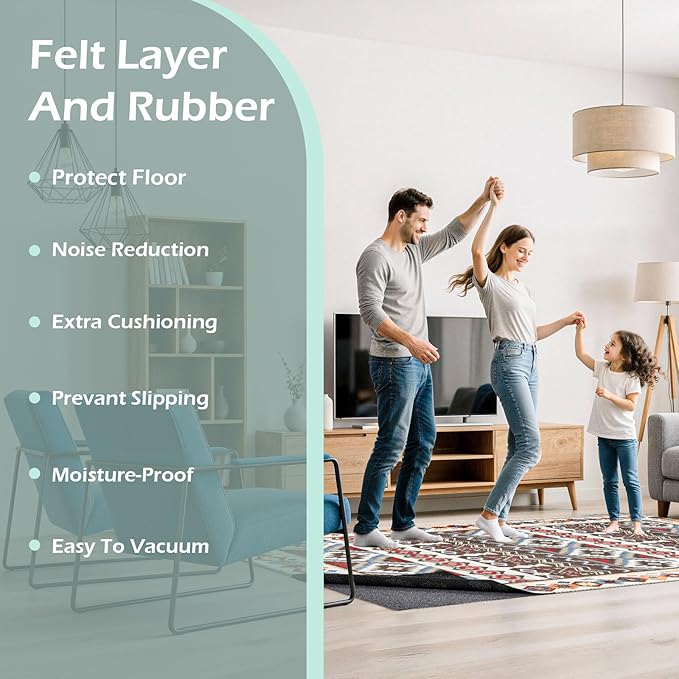 100% Waterproof Rug Pad, 3x5 Foot Non-Slip Rug Pad, 1/4 Inch Non-Slip Carpet,Suitable for Hardwood Floor Felt MATS and All Floors, Protecting The Floor and Keeping The Carpet Soft and Safe