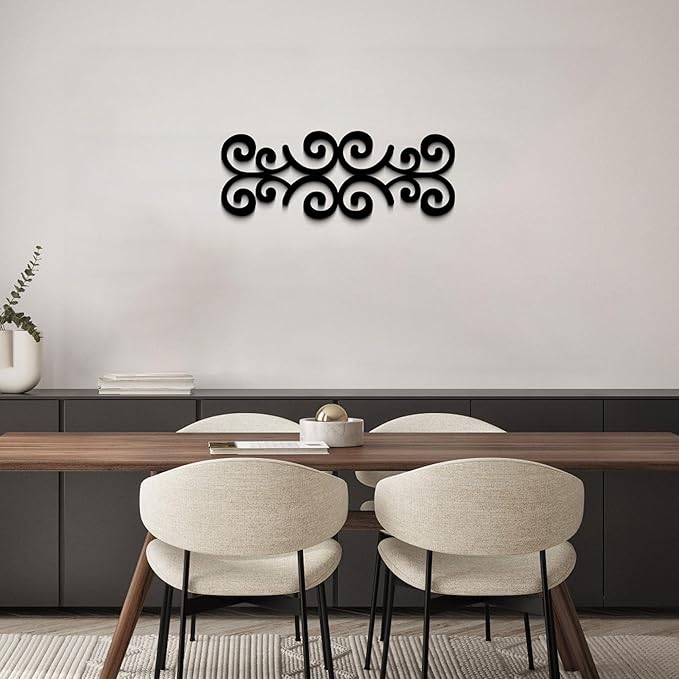 GlintHome Black Metal Wall Art for Living Room Abstract Modern Wall Sculpture Textured Artwork Minimalist Geometric wall Decor for Bedroom Bathroom Living Room Home