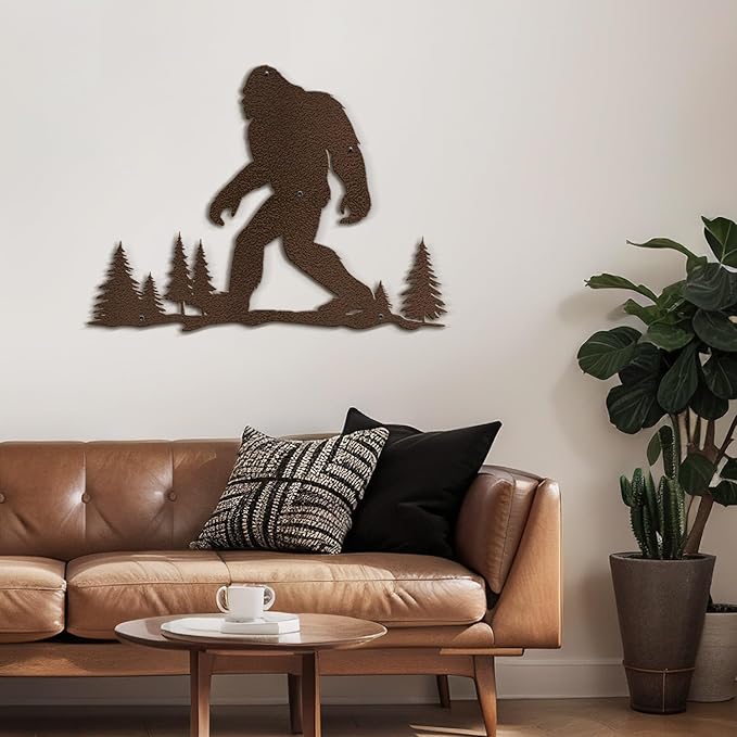 SIGNLEADER Metal Wall Art Decor Orangutan Walking Minimalist Modern Abstract Wall Sculpture Hangings Home Decoration for Living Room, Bedroom, Bathroom, Kitchen, Outdoor - 18" Bronze