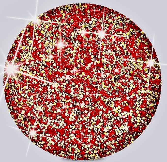 Red Placemats Red Heat Resistant Mat Crushed Diamond Decor Rhinestone Decor Fall Decorations for Home Bling Sparkly Mat 15 inch-4Pcs