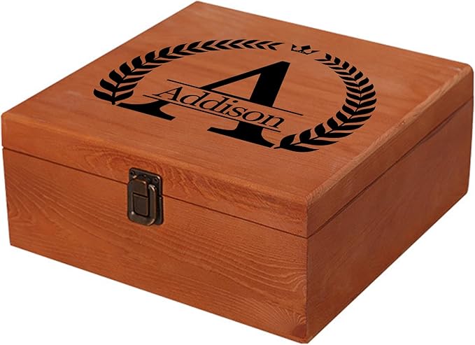 Personalized Wedding Keepsake Box Custom Name Date, Wooden Memory Box Wedding Gift Box for Couples Newlyweds - Customized Gifts for Bridal Shower Anniversary Engagement Christmas