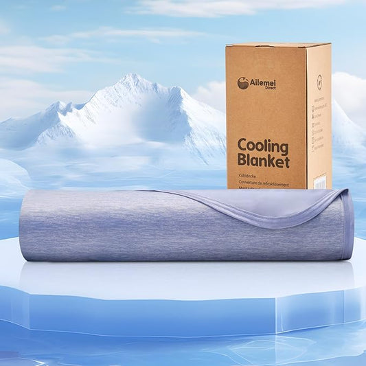 Ailemei Direct Cooling Throw Blanket for Couch, Double-Sided Summer Cooling Blankets for Hot Sleepers, Lightweight Ice Cool Blanket to Relieve Hot Flashes, Breathable Bed Cold Blankets for Sleeping