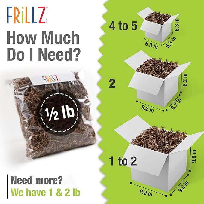 FRILLZ Crinkle Cut Paper Shred Filler for Baskets, Gifts, Packing and Protecting your Halloween, Fall Festival, Birthday and other events (1/2 pound, Candy Corn)