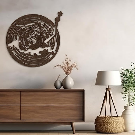 SIGNLEADER Metal Wall Art Decor Astronaut Modern Abstract Wall Sculpture Hangings Home Decoration for Living Room, Bedroom, Bathroom, Kitchen, Outdoor - 18" Bronze