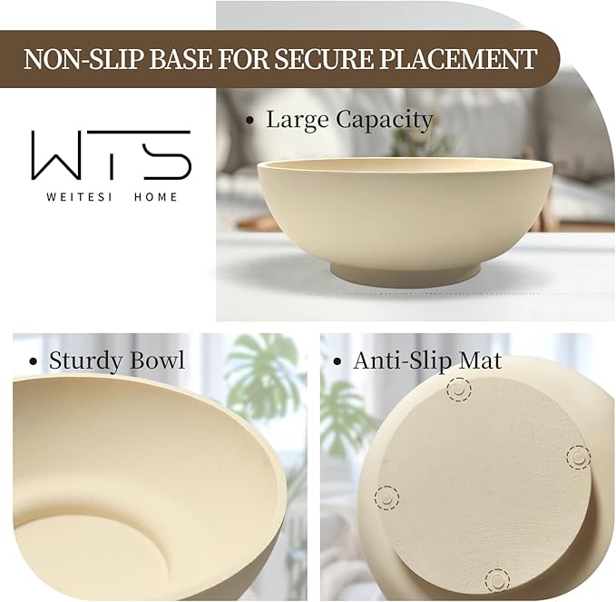 Large Decorative Bowl, Fruit Bowl for Kitchen Counter, Modern Handicraft Resin Pedestal Decorative Bowl for Home Decor, Key Holder for Entry Table, Home Decor Accent