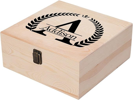 Personalized Wedding Keepsake Box Custom Name Date, Wooden Memory Box Wedding Gift Box for Couples Newlyweds - Customized Gifts for Bridal Shower Anniversary Engagement Christmas