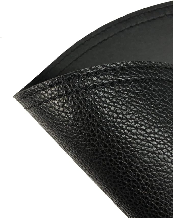 Faux Leather Round Placemats and Coasters, Disko Table Mats and Drink Spills Coasters, Easy to Clean, Double Stitched for Kitchen Dining Table, Diameter 13''and 3.9''