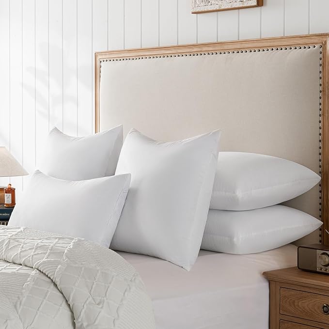 basic home Euro Pillow Inserts 30x30 inchs - Feather and Down Fill - Cotton Fabric - Set of 2 Throw Pillow Insert