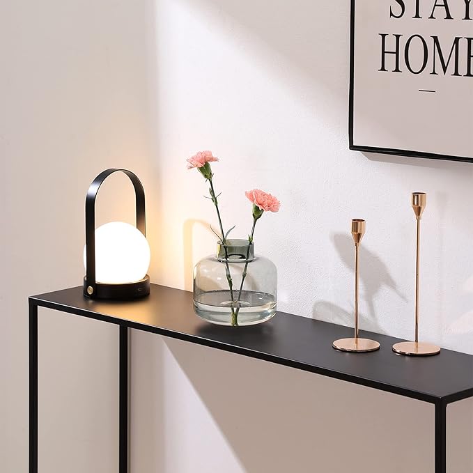 Short Glass Vase, Black Glass Vase, Short Flower Vase, Round Glass Vase, Small Vase for Flowers, 6 Inch Modern Vases for Living Room, Dining Table, Wedding, Bookshelf, Office Decor