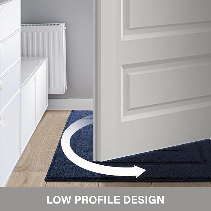 GRANNY SAYS Front Door Mat Outside Entrance, Welcome Matt Indoor Non-Slip, Door Mats for Outdoor, Entryway Front Porch Matt Low Profile Resist Dirt Easy to Clean, 32" x 20", Deep Blue