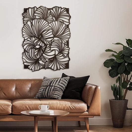 SIGNLEADER Metal Wall Art Decor Tulip Flower Minimalist Modern Abstract Wall Sculpture Hangings Home Decoration for Living Room, Bedroom, Bathroom, Kitchen, Outdoor - 18" Bronze