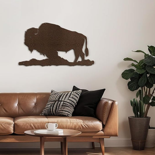 SIGNLEADER Metal Wall Art Decor Prone Cow Minimalist Modern Abstract Wall Sculpture Hangings Home Decoration for Living Room, Bedroom, Bathroom, Kitchen, Outdoor - 18" Bronze