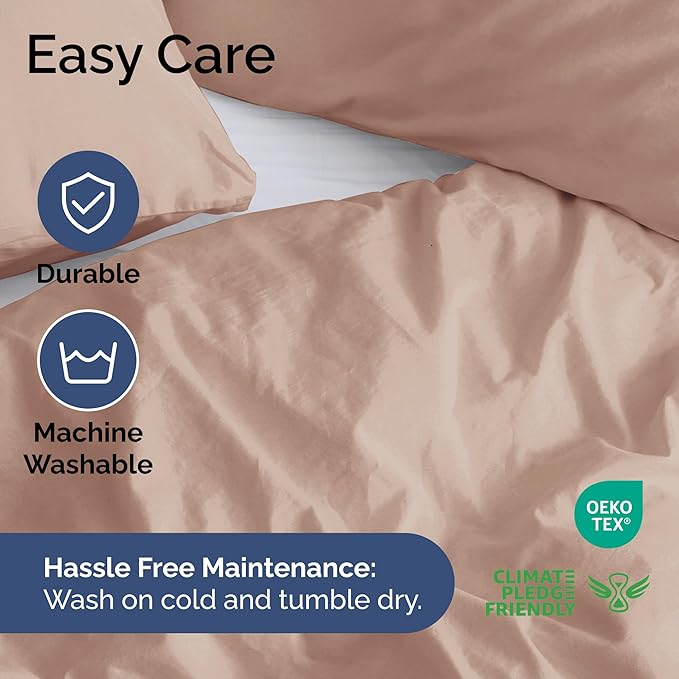 CGK Unlimited Duvet Cover Twin/Twin XL Size Set - Extra Soft Duvet Cover 68 x 90 with 1 Pillow Sham - Hotel Quality, Fade Free w/Zipper Closures & Ties - Bedding and Bed Linens Set (Mauve)