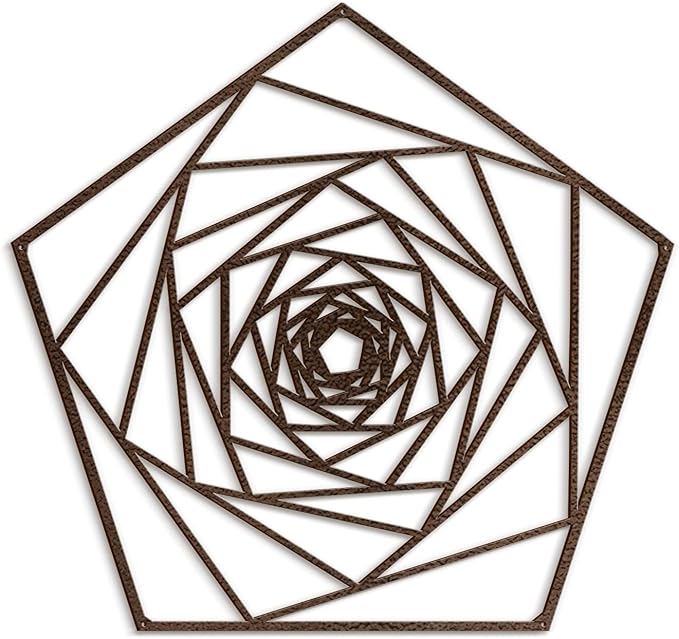 SIGNLEADER Metal Wall Decor Geometric Lines Rose Minimalist Modern Luxury Wall Sculpture Hangings 3D Statue Home Decoration for Living Room, Bedroom, Bathroom, Kitchen, Fireplace, Office - 24" Bronze