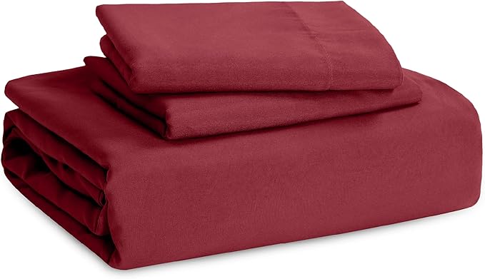 Bedsure Red Duvet Cover Twin/Twin XL Size - 2 Pieces Prewashed Cotton-Like Extra Soft Bedding Set, Includes 1 Twin Duvet Cover 68x90 Inches with Zipper Closure & 1 Pillow Sham, No Comforter
