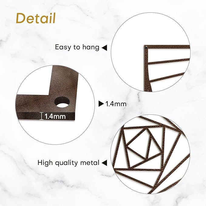 SIGNLEADER Metal Wall Decor Spiral Lines Minimalist Modern Luxury Wall Sculpture Hangings 3D Statue Home Decoration for Living Room, Bedroom, Bathroom, Kitchen, Fireplace, Office - 18" Bronze