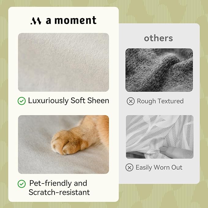 a moment Pack of 2 White Stain-Resistant Throw Pillow Covers Pet-Friendly Pillowcases Cushion Covers for Sofa Couch Bed Outdoor Waterproof 18x18 Inch