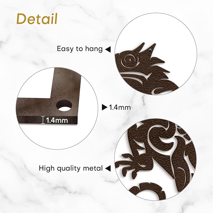 SIGNLEADER Metal Wall Art Decor Lizard Minimalist Modern Abstract Wall Sculpture Hangings Home Decoration for Living Room, Bedroom, Bathroom, Kitchen, Outdoor - 18" Bronze