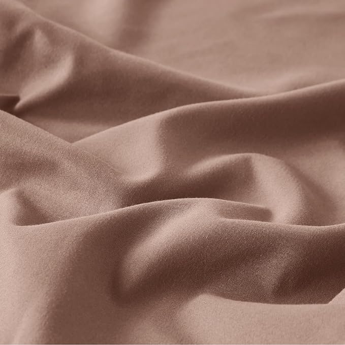 Bedsure Mocha Mousse Duvet Cover Full Size - 3 Pieces Prewashed Extra Soft Cotton-Like Bedding Set, Includes 1 Duvet Cover 80x90 Inches with Zipper Closure & 2 Pillow Shams, Comforter Not Included