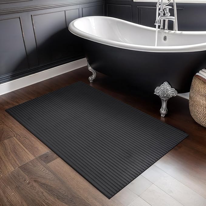 Beverly Rug Non Slip Area Rug 2 x 3 Modern Durable Ultra Soft Ribbed Indoor Rugs for Living Dining Room Office Stain Resistant Non Shedding Casual Easy Shag Indoor Carpet Dark Gray 2x3