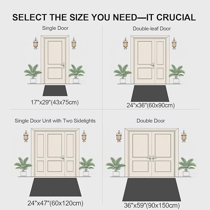 ENHASIV Ultra Thin Indoor Door Mat 24"x36", Washable Door Mat Indoor Entrance, Non Slip Rubber Backing Doormat Low-Profile Inside Entryway Mat, Unique Herringbone Design Entry Mat, Dark Grey (FOLD)
