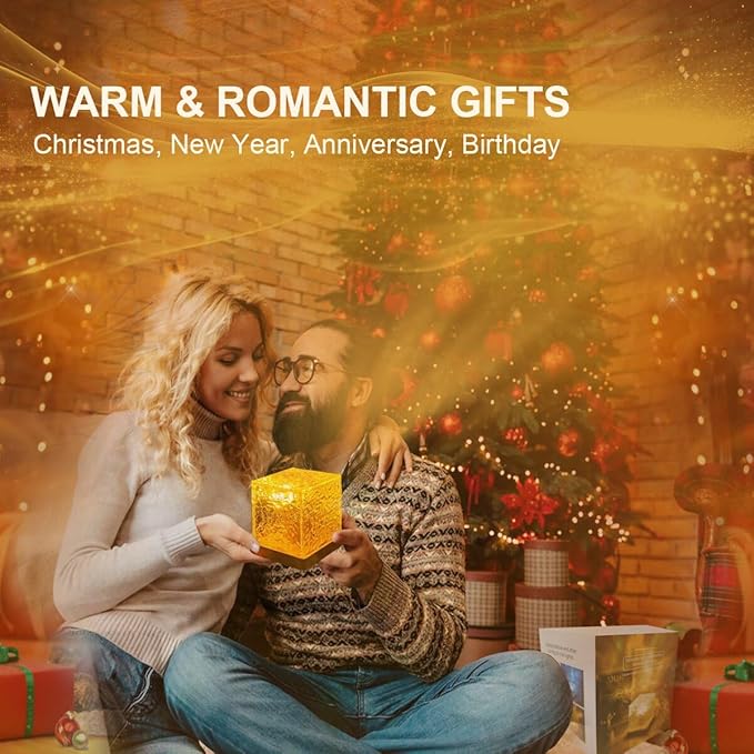 Ocean Wave Projector Lamp,Northern Lights Aurora Projector Light,16 Colors Gradual Rotating Flame Water Lamp，Cube Night Light with Remote Control for Living Room Bedroom Decor Hotel, etc