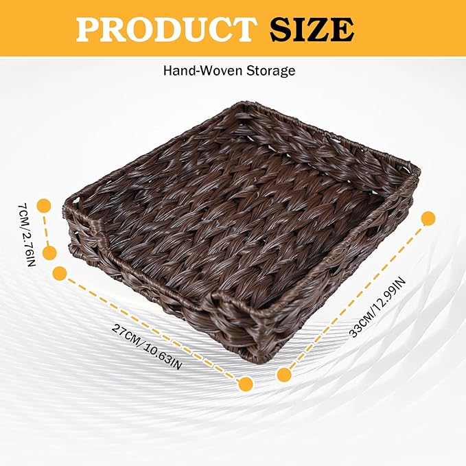 2 Pcs A4 File Tray Letter Desk Basket Paper Tray File Basket for Desk Organizer Letter Size Documents Trays for Office Toilet Tank Organizer-Brown