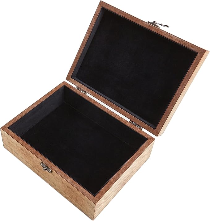 Let's Make Memories Personalized Wooden Keepsake Box With Hinged Lid - Wood Memento Box - Decorative Storage - Home Decor - For Couples, Wedding, Newlyweds - Laser Engraved - Story of Us